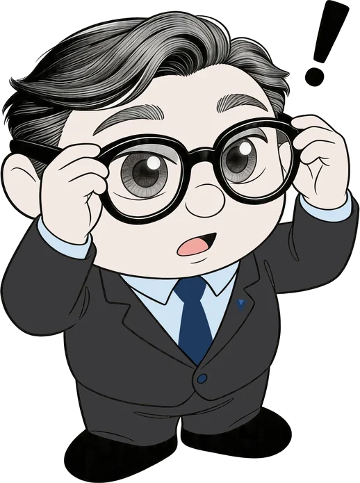 OKIO ajuste ses lunettes, l'air surpris